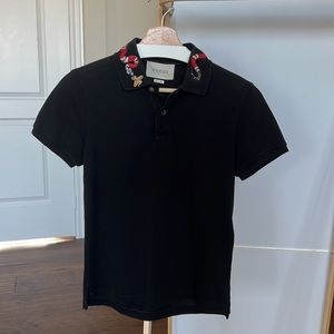 Gucci embroidered polo snake/bee